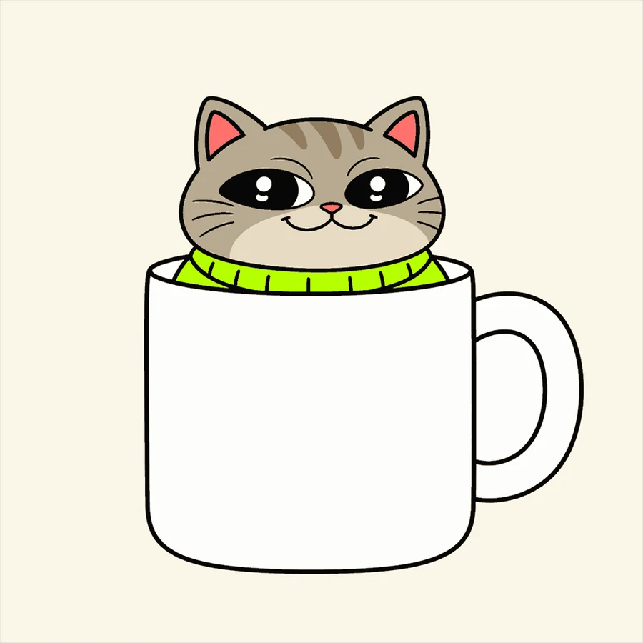 Sitting inside a giant mug