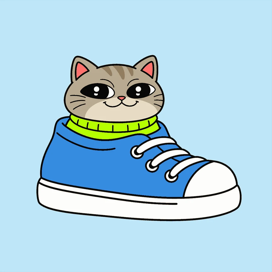 Sitting inside a sneaker