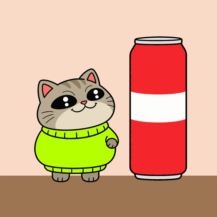 Looking up at a drink can